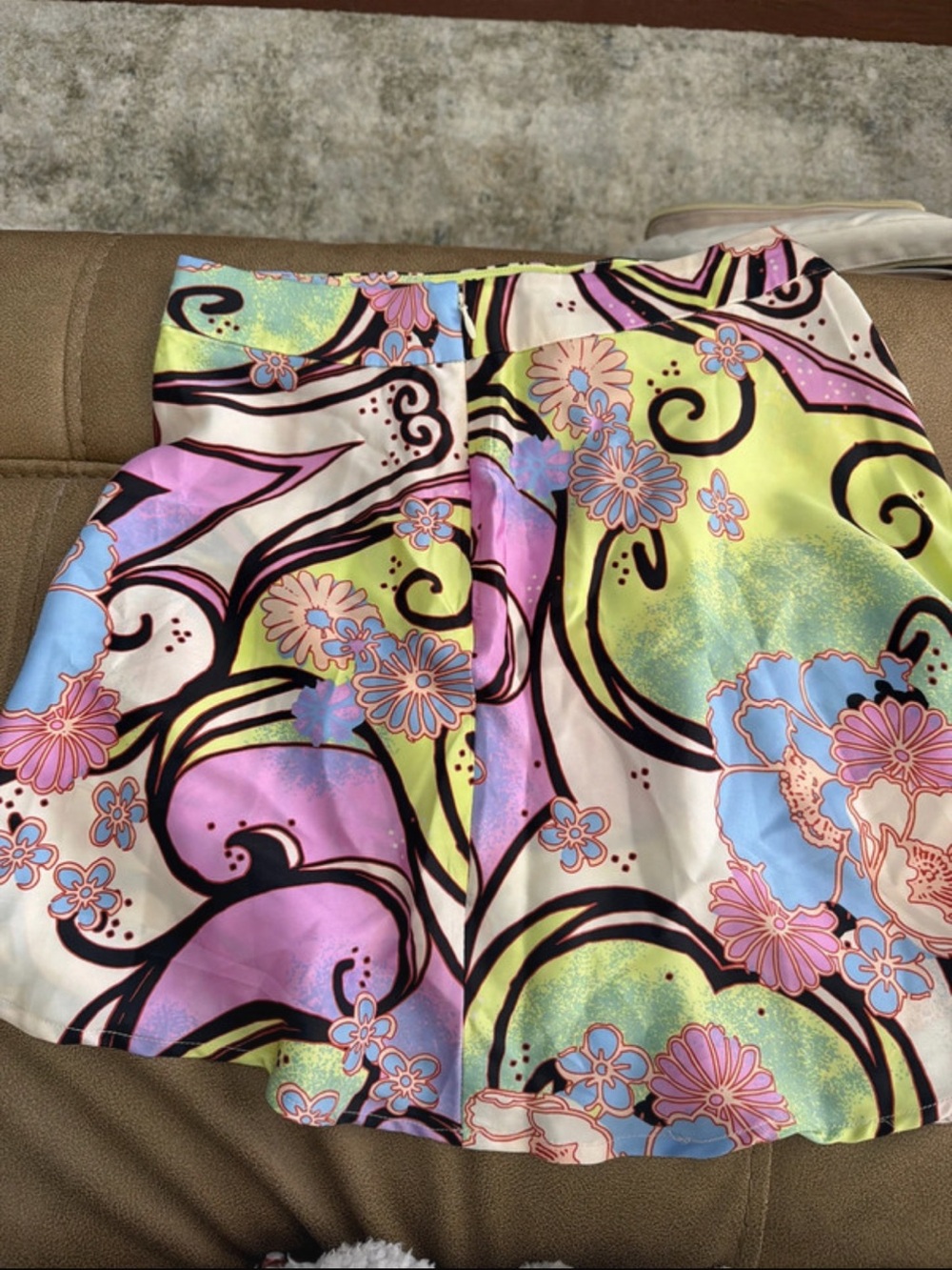 Free People Pastel Floral Circle Skirt in Pink, Blue, Lime & Black